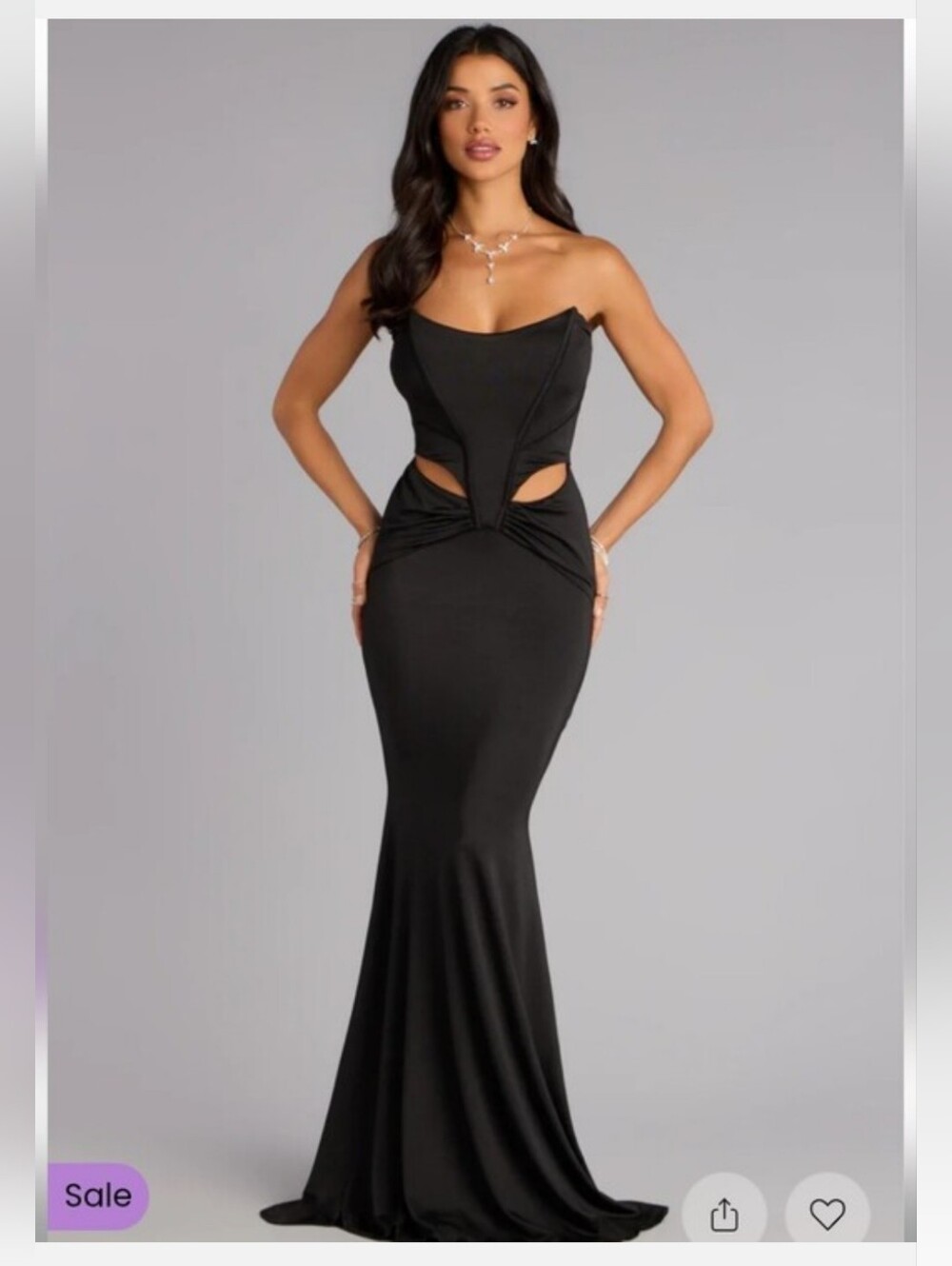 Windsor Black Cutout Mermaid Evening Dress